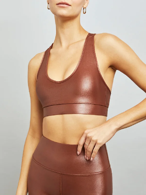 Action Bra 2.0 in Takara Shine - Cappuccino Adjustable Bra Straps
