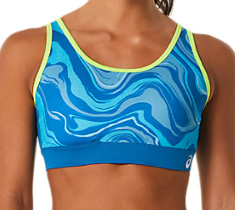 Asics Graphic Bra - Reborn Blue Cotton Comfort Bra