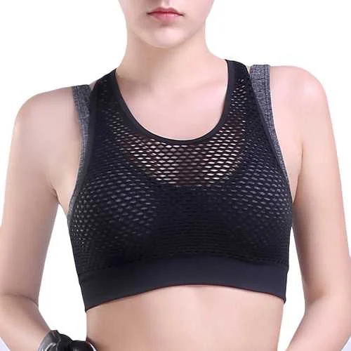 Professional Seamless Shockproof  Mesh Running Bra