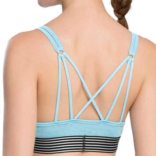Women Sexy Breathable Cross-Criss Wireless Bra Key Hole Front Sports Yoga Underwear Light Seamless Bra