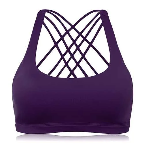 Criss-cross Wireless Padding Breathable Yoga Sports Bra Soft Stretch Bra