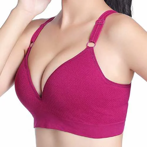 Push Up Wireless Deep V Sports Yoga Bra Tops Fashionable Push-Up Bra