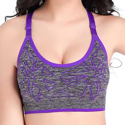 Quick-dry Wireless Shockproof Stretchy Overhead Yoga Sport Bra Chic Lace Underwear