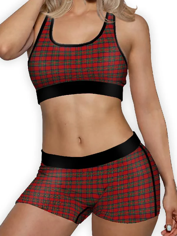 Christmas Tartan Ellie Sports Bra