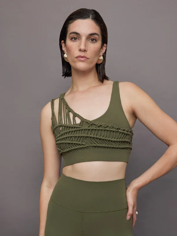 Crochet Bra in Melt - Olive Wireless Lace Bra