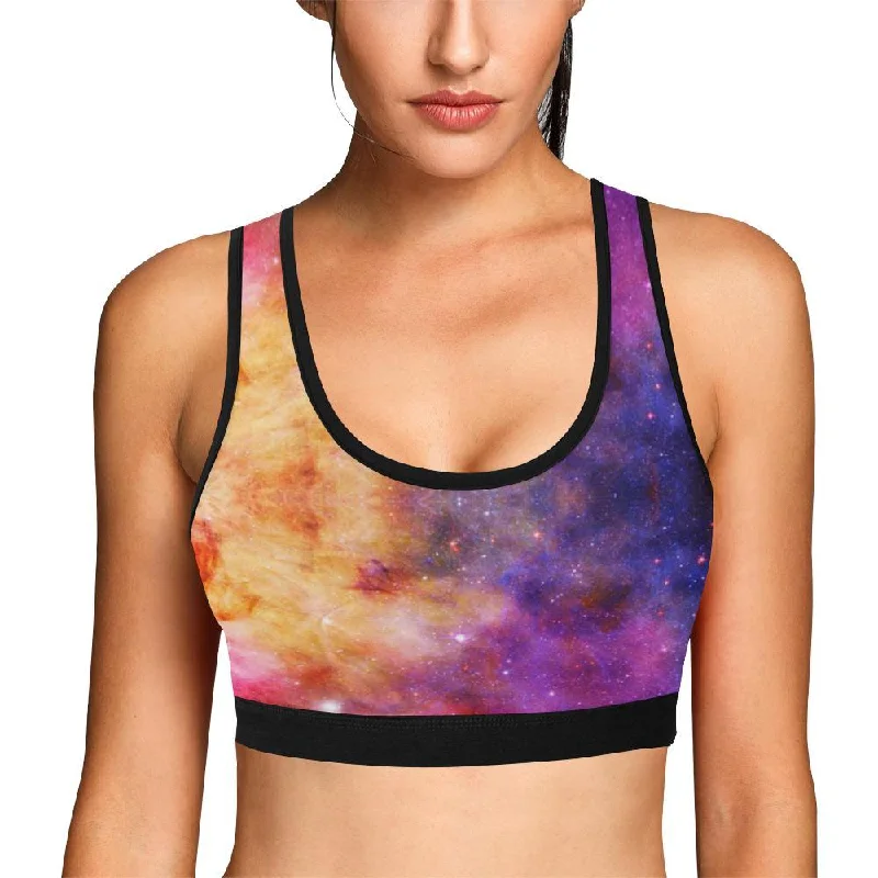 Galaxy Space Stardust Print Women Sports Bra