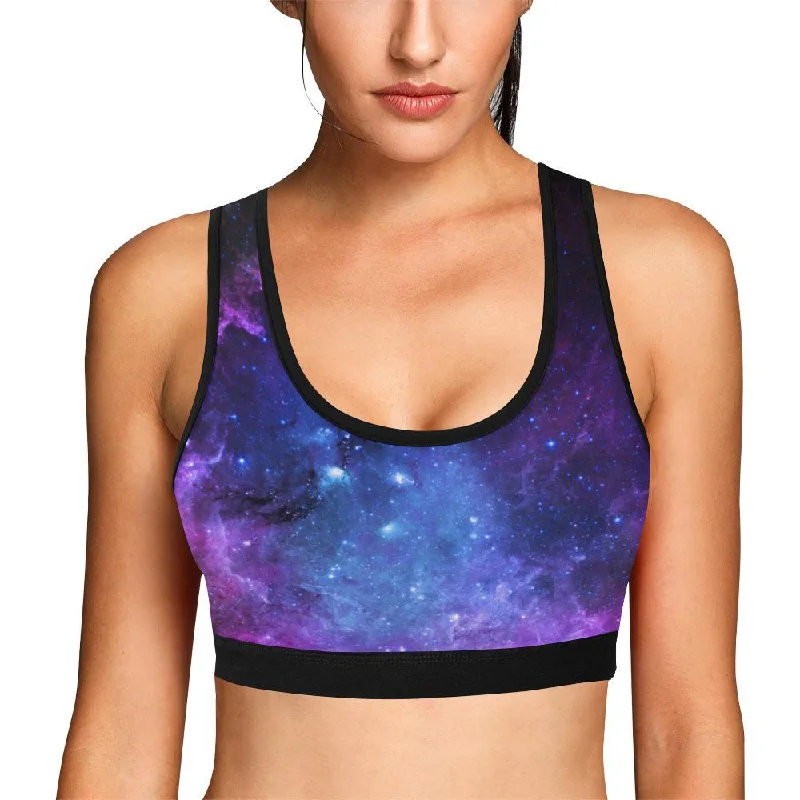 Geomagnetic Storm Galaxy Space Print Women Sports Bra