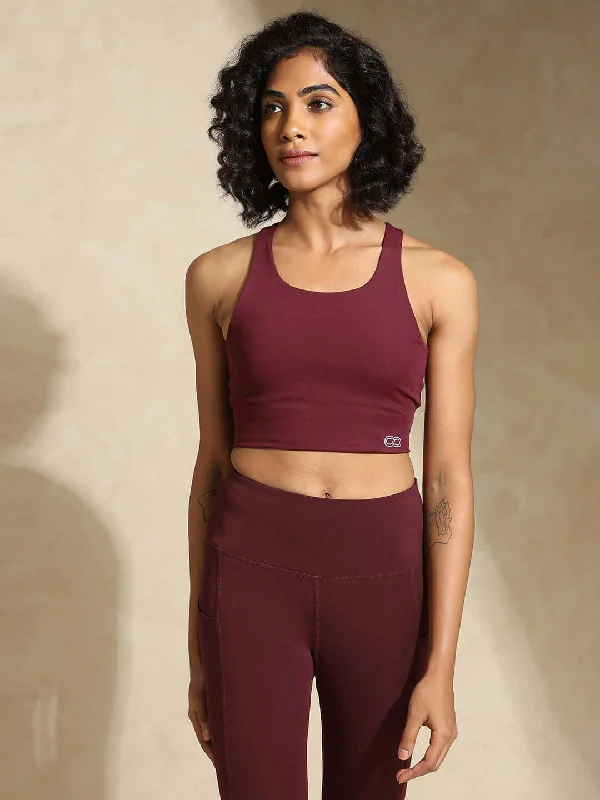 High Impact Action Bra With Clasp Plum Adjustable Comfort Bra