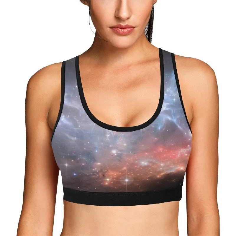 Light Geomagnetic Storm Galaxy Space Print Women Sports Bra