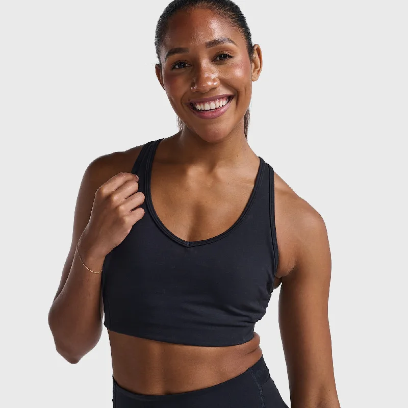 2XU - Motion Racerback Bra - Black/Black Lacy Underwire Bra