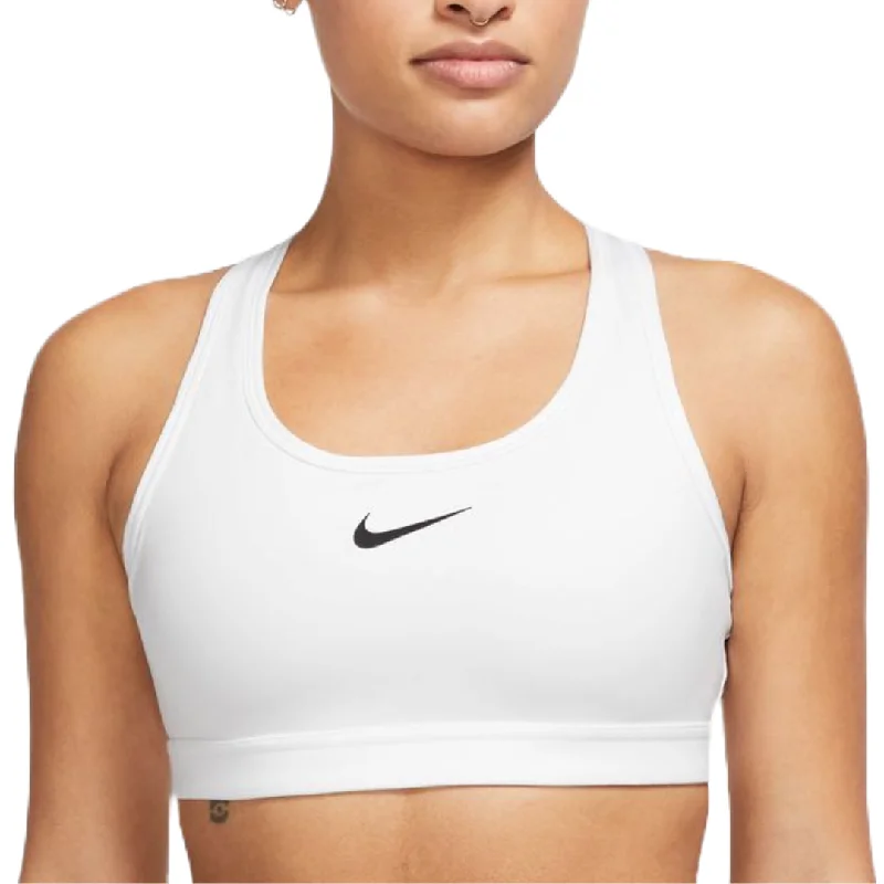 Nike Swoosh Medium Support Women's Padded Sports Bra - White/Stone Mauve/Black