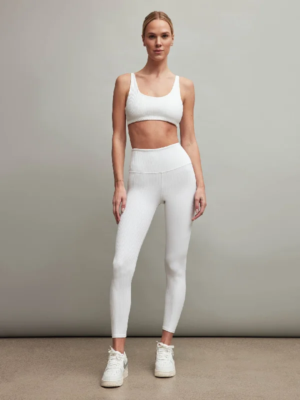 Ribbed Bra - White Full Coverage Bralette