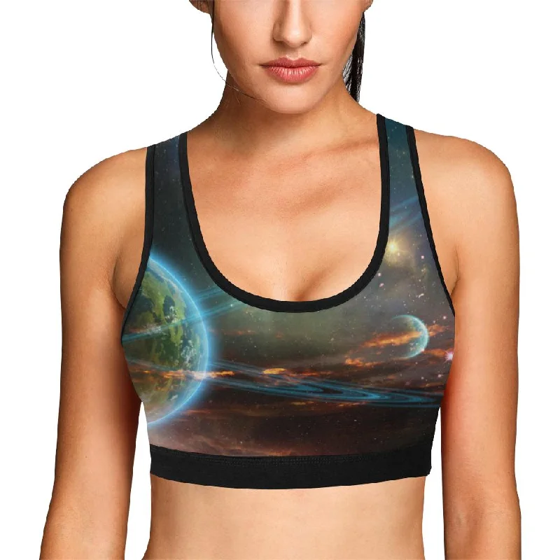 Satun Galaxy Space Print Women Sports Bra