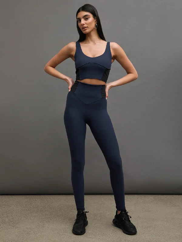 SEAMED BRA - NAVY MELT/BLACK RIB Contour Bra Style