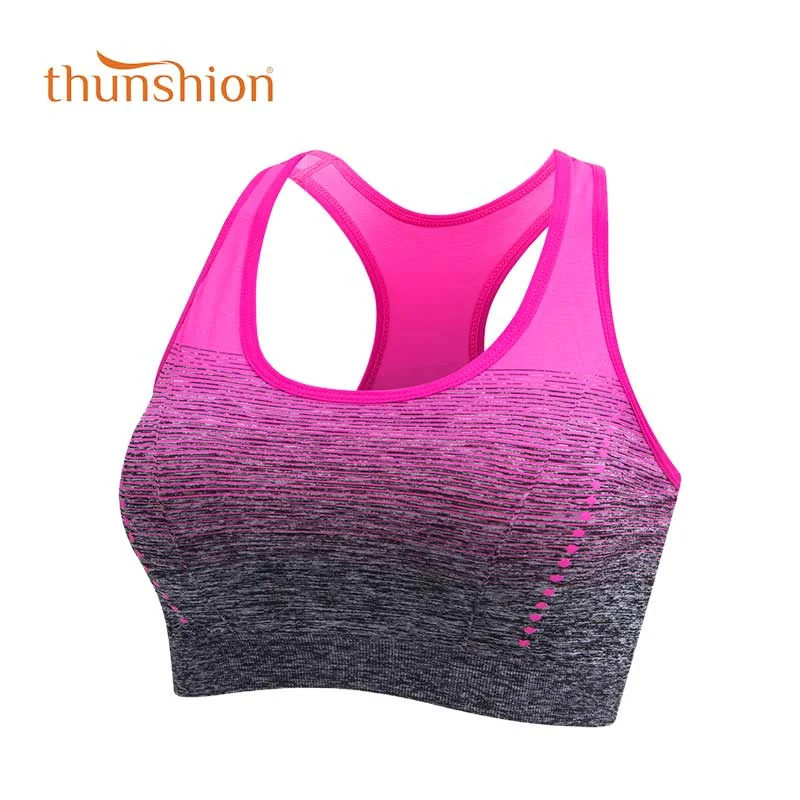 Sports Bra High Stretch Breathable Top Fitness Women Padded for Running Yoga Gym Seamless Crop Bra Gradient Sport Bra Comfortable Bralette Style