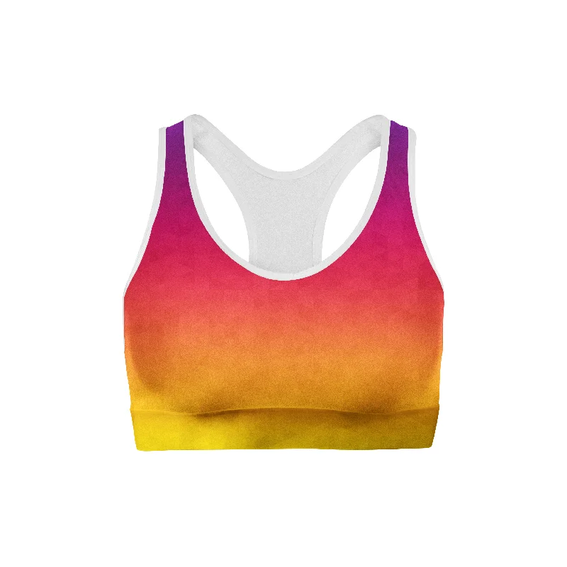 Sunset Triangles Sports Bra