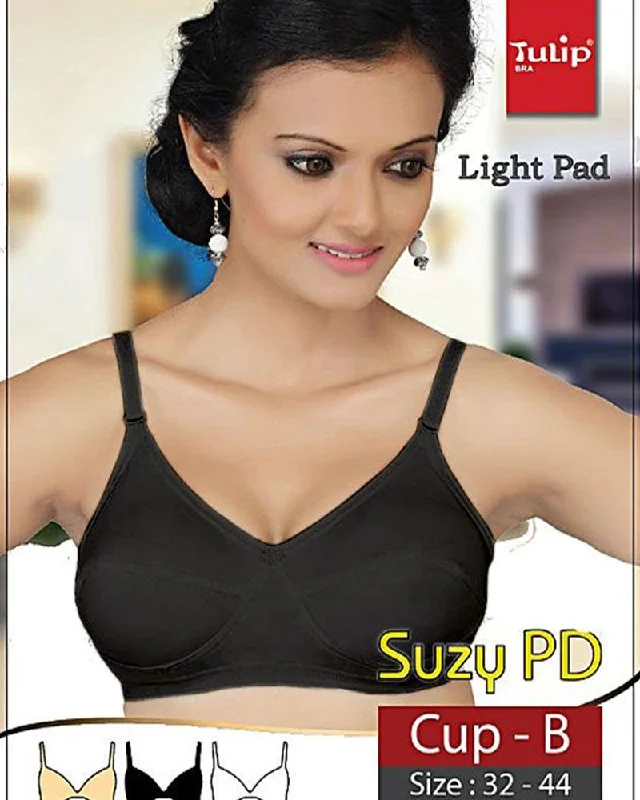 Suzy Bra - Tulip Bra - Soft Foam Bra - Single Padded Non Wired Soft Lace Bralette