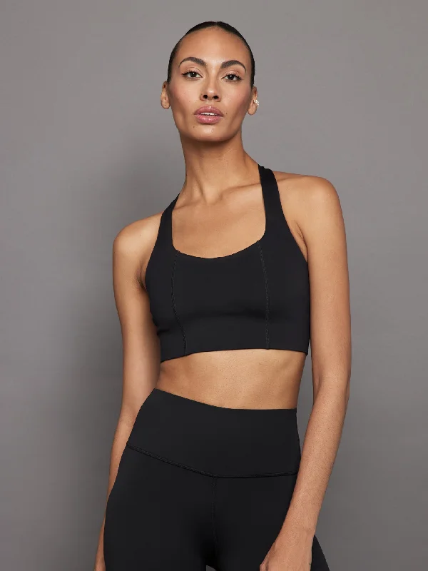 T Back Bra In Diamond Compression - Black Classic Wire-Free Bra