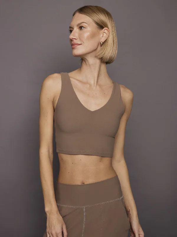 V-Neck Longline Bra in Melt - Caribou Seamless Push-Up Bra