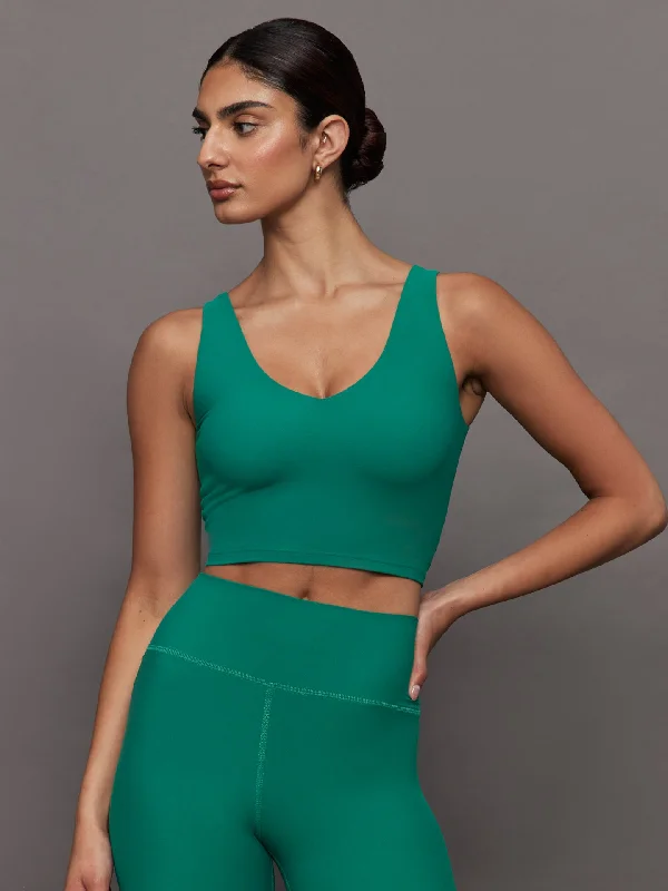 V-Neck Longline Bra in Melt - Malachite