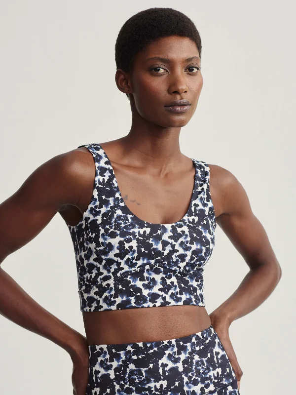 Varley Form Elsie Bra - Ink Block Floral Comfort Fit Bralette