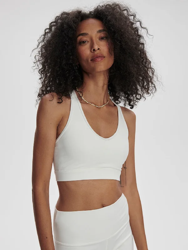 Varley Freesoft Park Bra - White High Support Bra