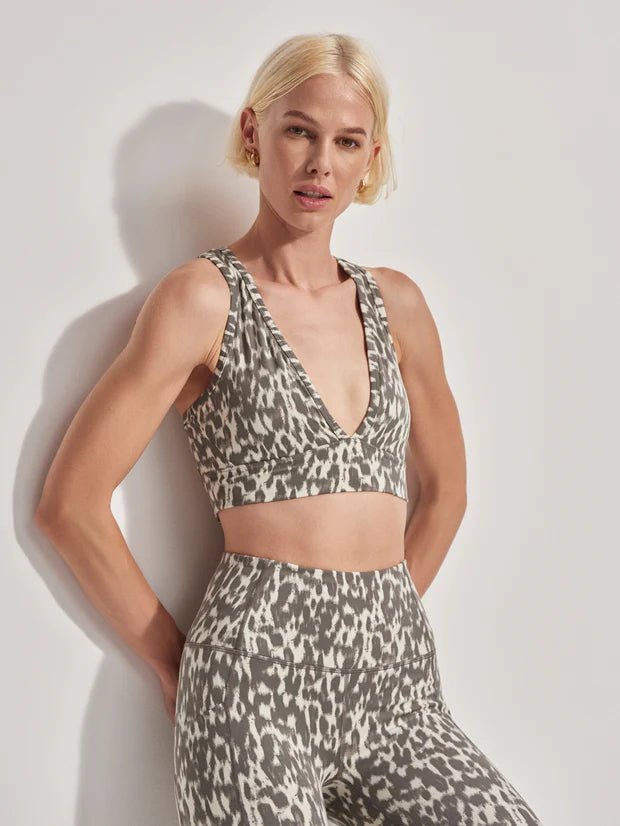 Varley Move Walsh Bra - Roasted Cashew Brushed Spot Comfortable Bralette Style