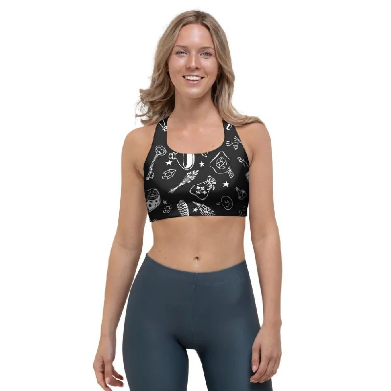 Witch Gothic Sports Bra Elegant Silk Bra