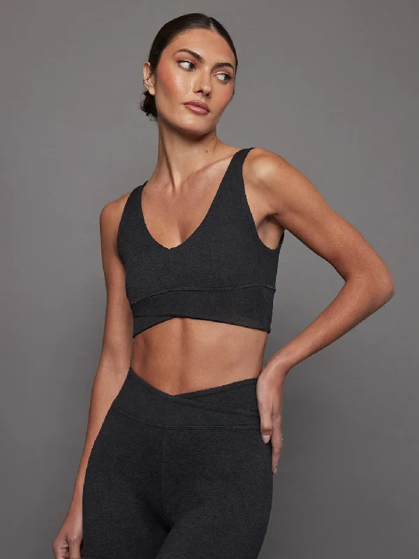 Wrap Bra in Heather Melt - Charcoal Heather High Support Bra
