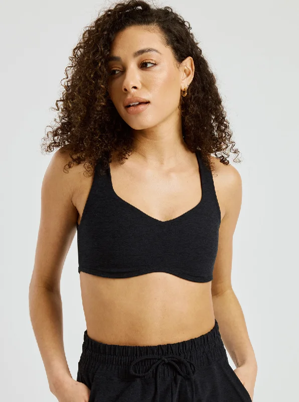 Year Of Ours Isadora Bra - Heather Black Soft Stretch Bra