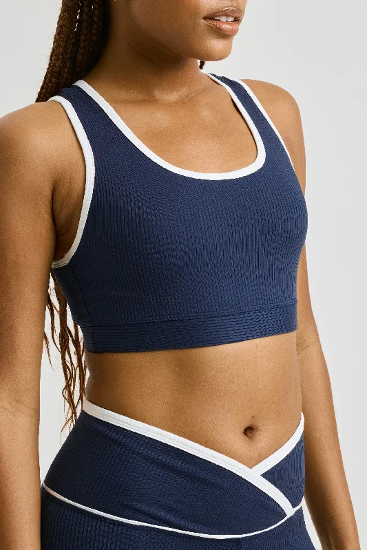 Year Of Ours Rib Gym Bra 2.0 - Navy/White