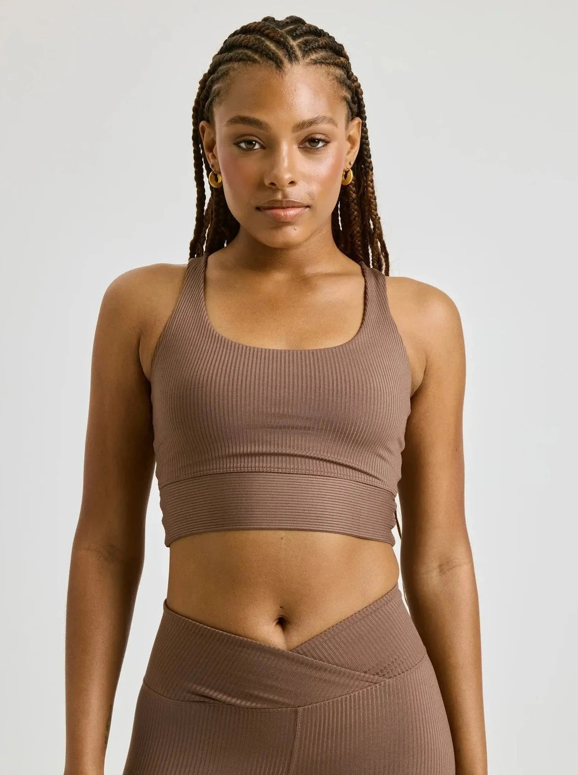 Year Of Ours Rib Gym Bra - Mocha Breathable Wireless Bra