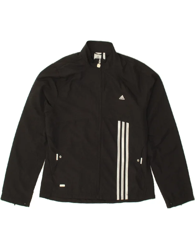 ADIDAS Womens Clima 365 Tracksuit Top Jacket UK 14 Medium  Black Polyester Belted Jacket Elasticated Jacket Padded Jacket