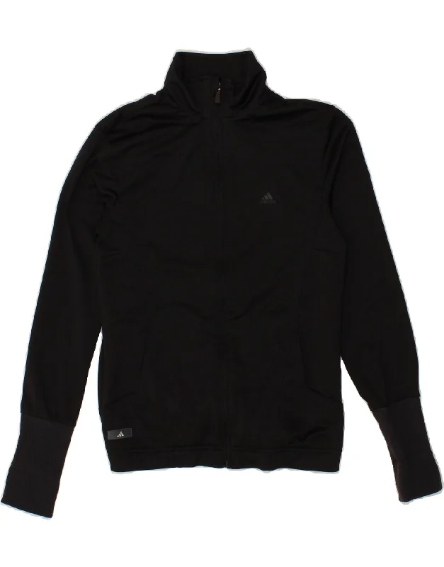 ADIDAS Womens Climalite Tracksuit Top Jacket UK 12 Medium Black Polyester Denim Jacket Leather Jacket Suede Jacket ADIDAS Womens Climalite Tracksuit Top Jacket UK 12 Medium Black Polyester Denim Jacket Leather Jacket Suede Jacket