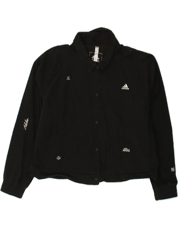 ADIDAS Womens Crop Tracksuit Top Jacket UK 20/22 XL Black Cotton Wool Fabric Cashmere Fabric Tweed Fabric ADIDAS Womens Crop Tracksuit Top Jacket UK 20/22 XL Black Cotton Wool Fabric Cashmere Fabric Tweed Fabric