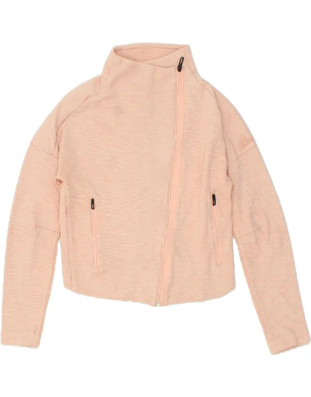 ADIDAS Womens Crop Tracksuit Top Jacket UK 8/10 Small Pink Cotton Toggled Jacket Drawstring Jacket Belted Jacket ADIDAS Womens Crop Tracksuit Top Jacket UK 8/10 Small Pink Cotton Toggled Jacket Drawstring Jacket Belted Jacket
