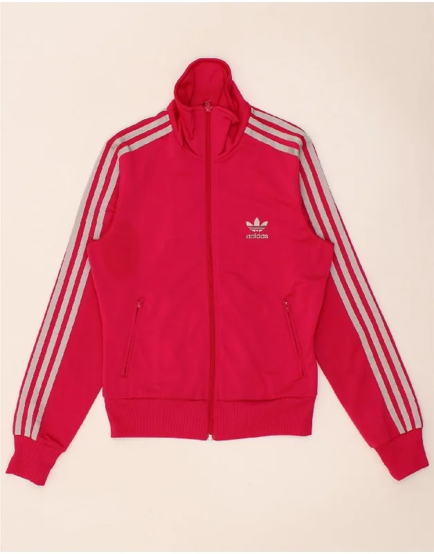 ADIDAS Womens Graphic Tracksuit Top Jacket EU 36 Small Pink Polyester