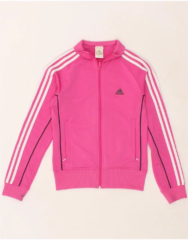 ADIDAS Womens Tracksuit Top Jacket UK 10 Small Pink Polyester