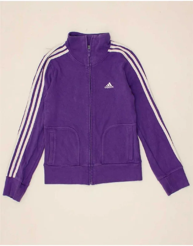 ADIDAS Womens Tracksuit Top Jacket UK 10 Small Purple Cotton Fleece Fabric Down Fabric Feather Fabric ADIDAS Womens Tracksuit Top Jacket UK 10 Small Purple Cotton Fleece Fabric Down Fabric Feather Fabric