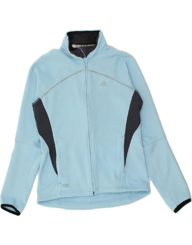 ADIDAS Womens Tracksuit Top Jacket UK 12 Medium Blue Colourblock Polyester Tiered Jacket Buttoned Jacket Zippered Jacket ADIDAS Womens Tracksuit Top Jacket UK 12 Medium Blue Colourblock Polyester Tiered Jacket Buttoned Jacket Zippered Jacket