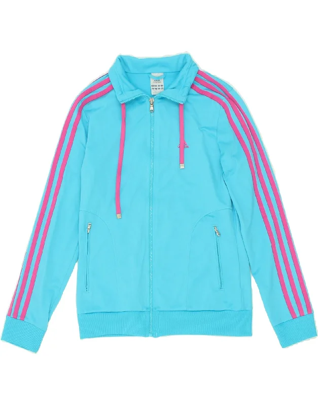 ADIDAS Womens Tracksuit Top Jacket UK 12 Medium Blue Polyester Zippered Jacket Buttoned Jacket Snapped Jacket ADIDAS Womens Tracksuit Top Jacket UK 12 Medium Blue Polyester Zippered Jacket Buttoned Jacket Snapped Jacket