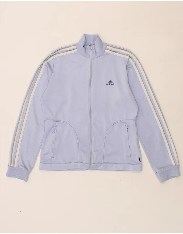 ADIDAS Womens Tracksuit Top Jacket UK 12 Medium Purple Polyester