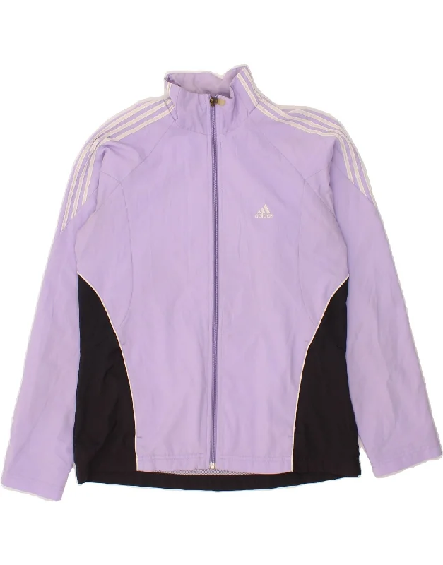 ADIDAS Womens Tracksuit Top Jacket UK 14 Large Purple Colourblock Jacket Blazer Coat ADIDAS Womens Tracksuit Top Jacket UK 14 Large Purple Colourblock Jacket Blazer Coat