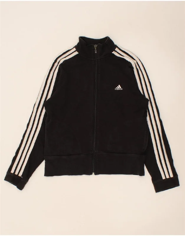 ADIDAS Womens Tracksuit Top Jacket UK 18 XL Black Denim Jacket Leather Jacket Suede Jacket