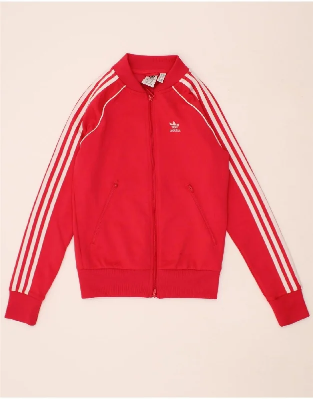 ADIDAS Womens Tracksuit Top Jacket UK 2 2XS Pink Cotton Zippered Jacket Buttoned Jacket Snapped Jacket ADIDAS Womens Tracksuit Top Jacket UK 2 2XS Pink Cotton Zippered Jacket Buttoned Jacket Snapped Jacket