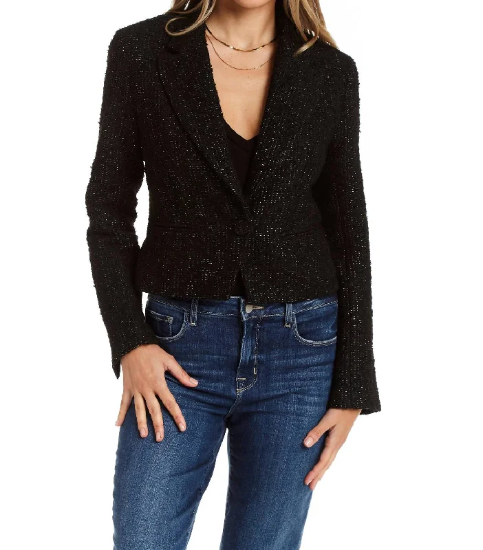 Agatha Tweed Jacket In Black Anorak Shell Jacket Lightweight Jacket
