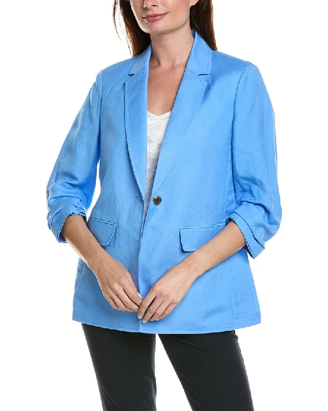 Anne Klein One-Button Linen-Blend Jacket