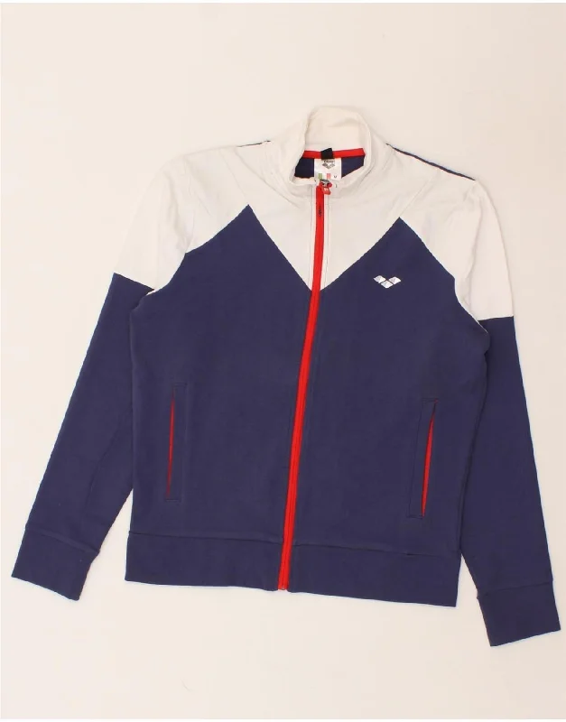 ARENA Womens Tracksuit Top Jacket UK 12 Medium Navy Blue Colourblock Wool Jacket Cashmere Jacket Tweed Jacket ARENA Womens Tracksuit Top Jacket UK 12 Medium Navy Blue Colourblock Wool Jacket Cashmere Jacket Tweed Jacket