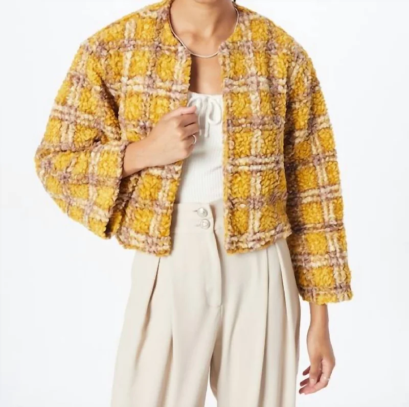 Arlene Plaid Jacket In Mustard