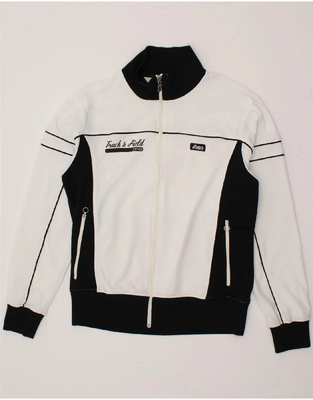 ASICS Womens Graphic Tracksuit Top Jacket UK 18 XL White Colourblock Hooded Jacket Caped Jacket Shawl Collar Jacket ASICS Womens Graphic Tracksuit Top Jacket UK 18 XL White Colourblock Hooded Jacket Caped Jacket Shawl Collar Jacket